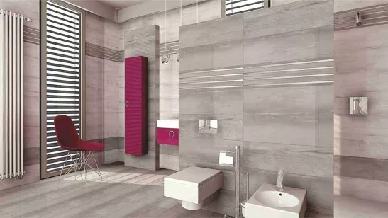 Плитка Ceramika Konskie Terra Grey Rett 25x75 настенная