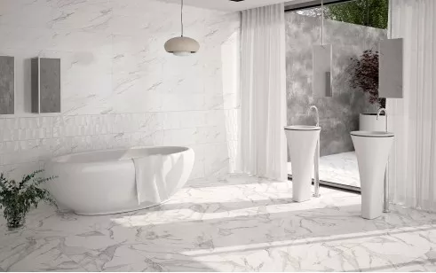 Плитка Click Ceramica Calacatta Roseton 45x45 напольная