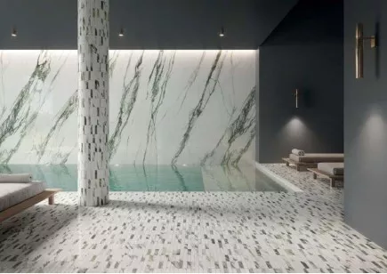 Мозаика Italgraniti Charm Experience Amazzonite Mosaic Ovale Lap 19.5x37 CH05MOVL