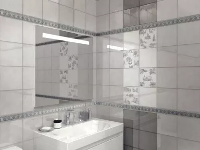 Настенная плитка 1586 Марчиана микс серый 20x20 Kerama Marazzi