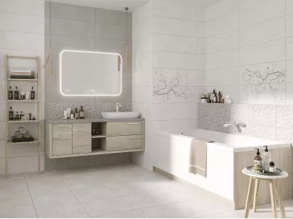 Плитка Кировская Керамика Romantic светлая 20x45 настенная 131560