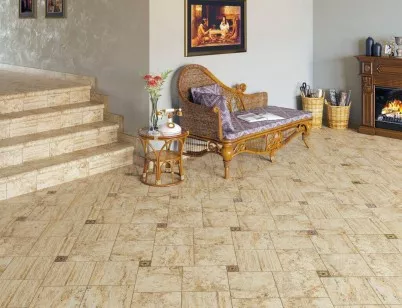Ступень угловая Natucer Travertino Ang. Peldano R-12 Daino 33x33.4