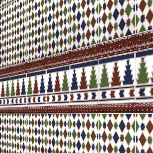 Бордюр Moldura Barroca Verde 5x20 Ribesalbes Ceramica