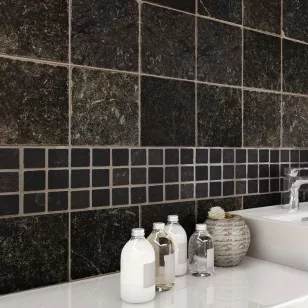 Керамогранит Stone4home Marble Black Tumbled 10x10