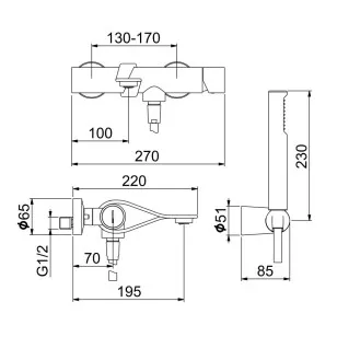 Смеситель для ванны One-B NB850101741 белый/сталь Webert