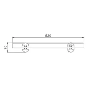 Полка стеклянная HB1907-1 хром Haiba
