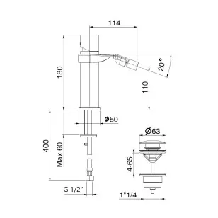Смеситель для биде One-B NB840102015 хром Webert