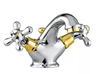 Смеситель для раковины Margot Sky Swarovski 01CO0622 хром/золото Fiore