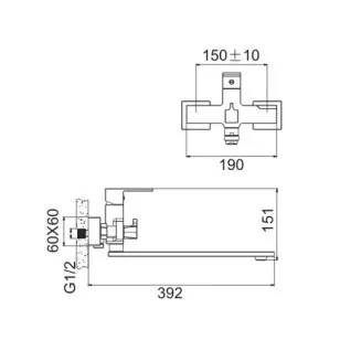 Смеситель для ванны B22613-7 черный BELZ