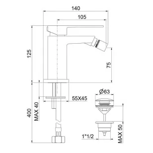 Смеситель для биде Pegaso PE840102794 матовое золото Webert