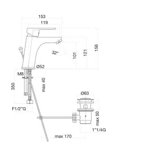 Смеситель для раковины Kevon 81BB8123 белый Fiore