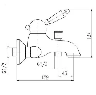 Смеситель для ванны Labe L554.5 Rav Slezak