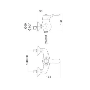 Смеситель для душа Aurora AU870102010 золото Webert