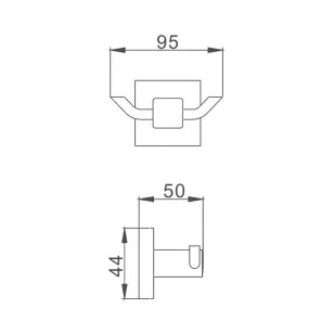 Крючок для ванной комнаты HB8905-2 черный Haiba