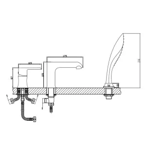 Смеситель на борт ванны HB80805-7 черный Haiba