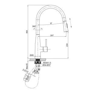 Смеситель для кухни RPB-011 черный Raiber