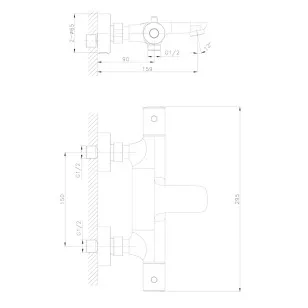 Смеситель для ванны термостатический RP-008 хром Raiber