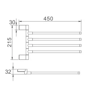 Полотенцедержатель HB8814 хром Haiba