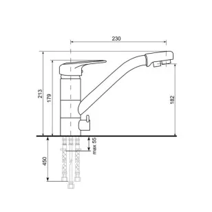 Смеситель для кухни U-010-346 хром Ulgran