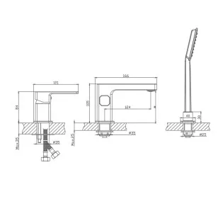 Смеситель для ванны HB80615-7 черный Haiba