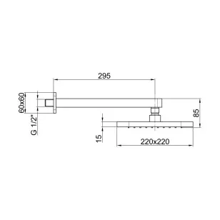 Верхний душ AC0843015PVC хром Webert