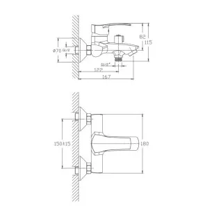 Смеситель для ванны HB6070 хром Haiba