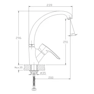 Смеситель для кухни HB4166-7 черный Haiba