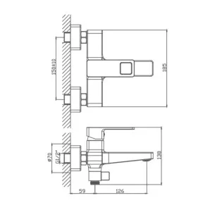 Смеситель для ванны HB60615-7 черный Haiba