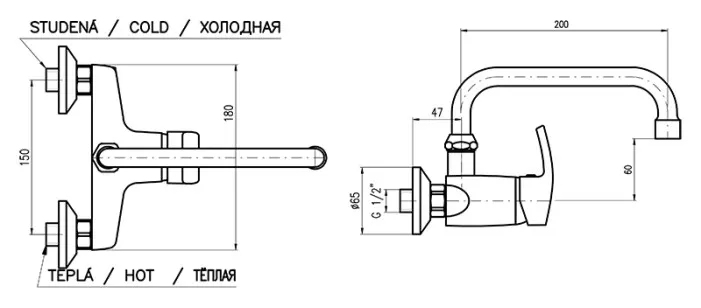 Смеситель универсальный Colorado CO102.5/27 Rav Slezak