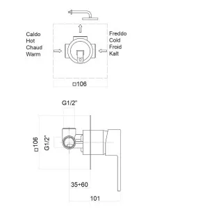 Смеситель для душа Kube 100NN7515 черный Fiore