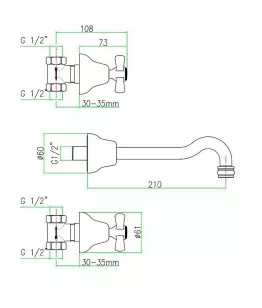 Смеситель для раковины Armony AM750404065 бронза Webert