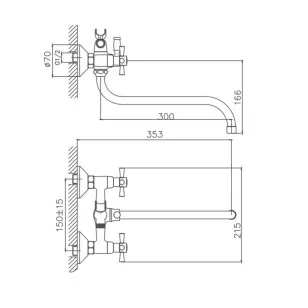 Смеситель для ванны CN22142-12 зеленый Cron