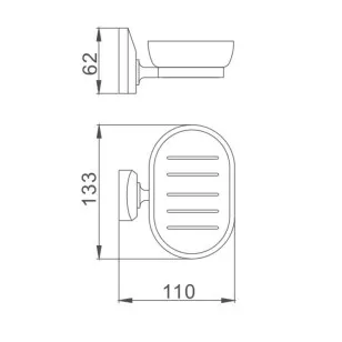 Мыльница HB1602 хром Haiba