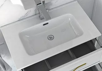 Раковина из искусственного мрамора Cezares Glass 101x19x46 Bianco 50170