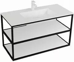 Двухъярусный стальной каркас под раковину Cezares Cadro 90x30x46 Nero CADRO-90/46/58-2C-SO-MET-ST