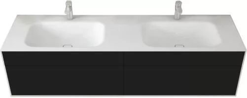 База под двойную раковину Cezares Titan 200x53x45 Shiny black acrylic TITAN-I-2000/530-2C-SBA