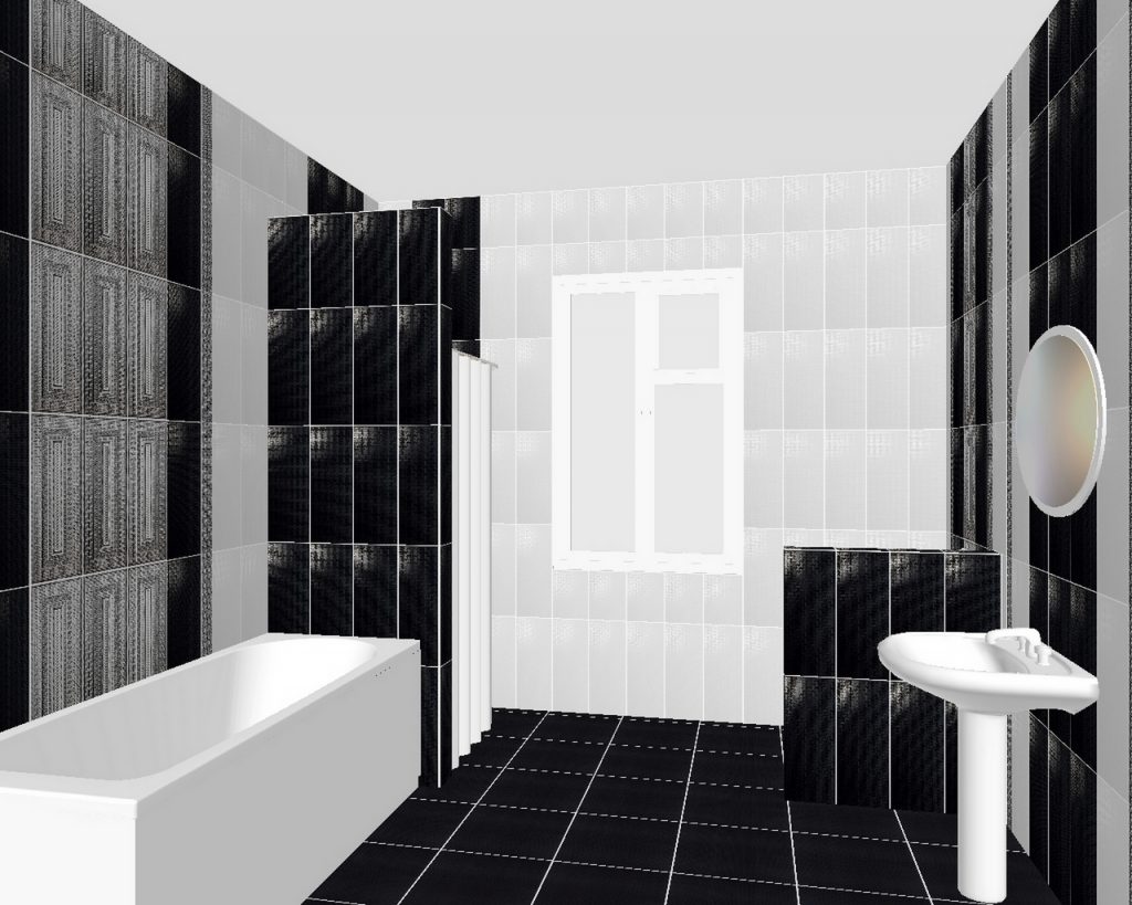 Черно белый кафель в ванной фото дизайн