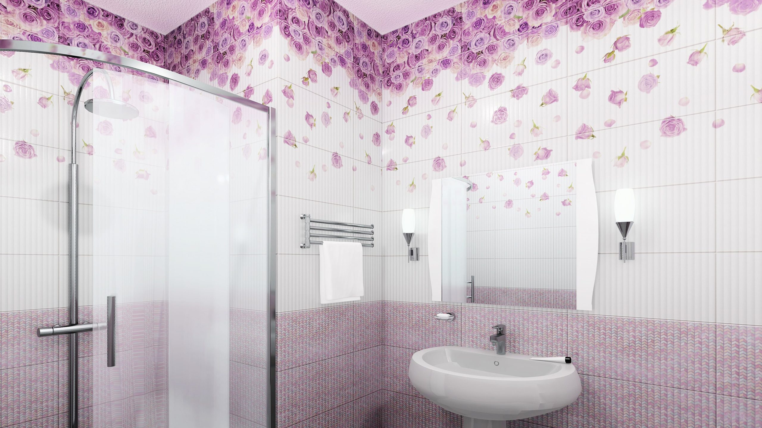 пластиковые панели для ванной комнаты дизайн