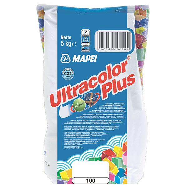 Затирка цементная Mapei Ultracolor Plus №100 белая 5 кг   .